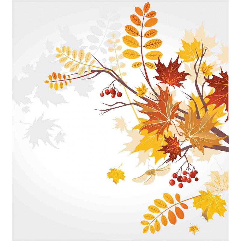 Autumn Themed Faded Leaves Duvet Cover Set