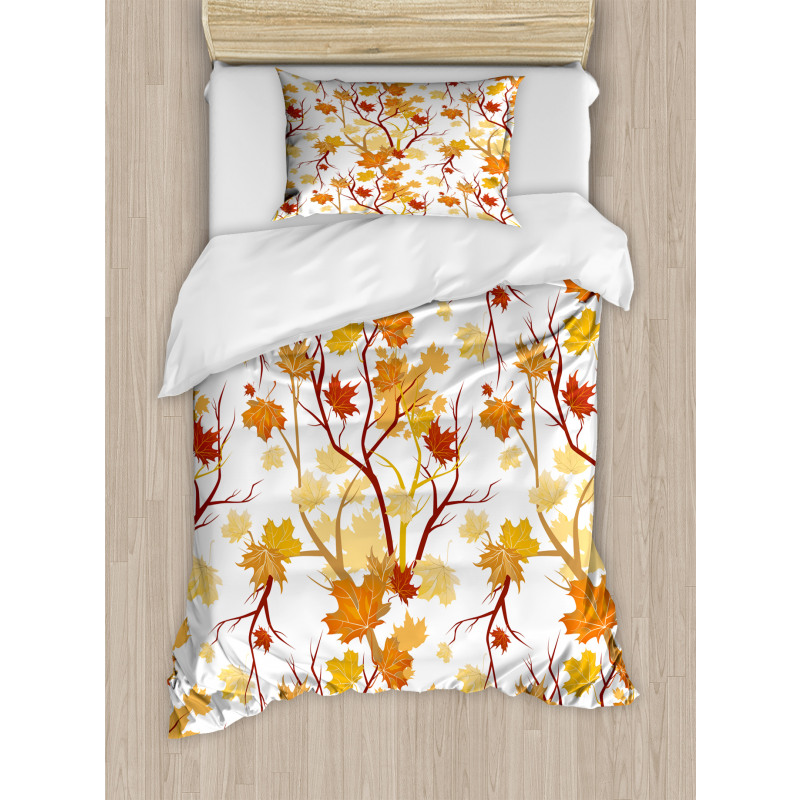 Autumn Season Elements Nature Duvet Cover Set