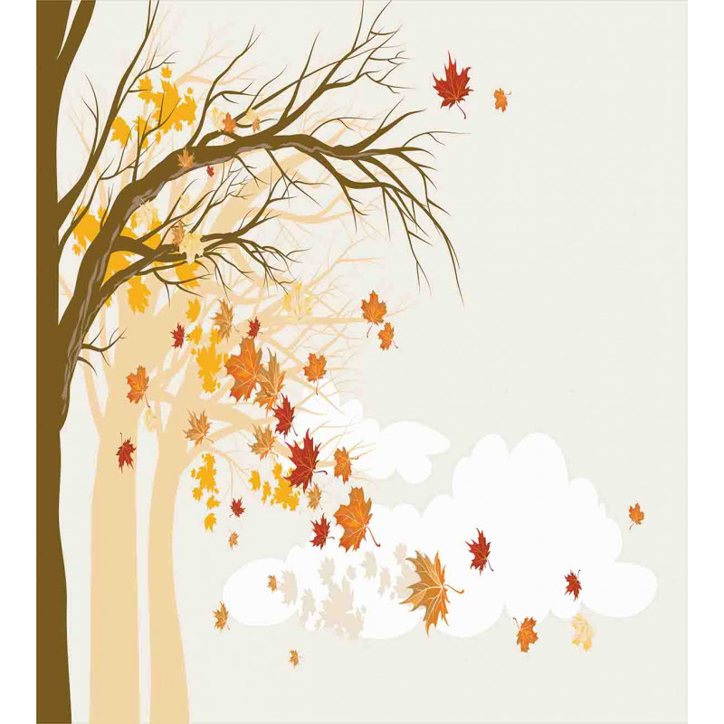 Pastel Colored Autumn Trees Duvet Cover Set