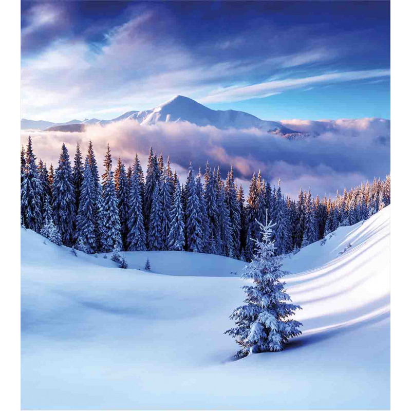 Mountain Peaks Snowy Duvet Cover Set