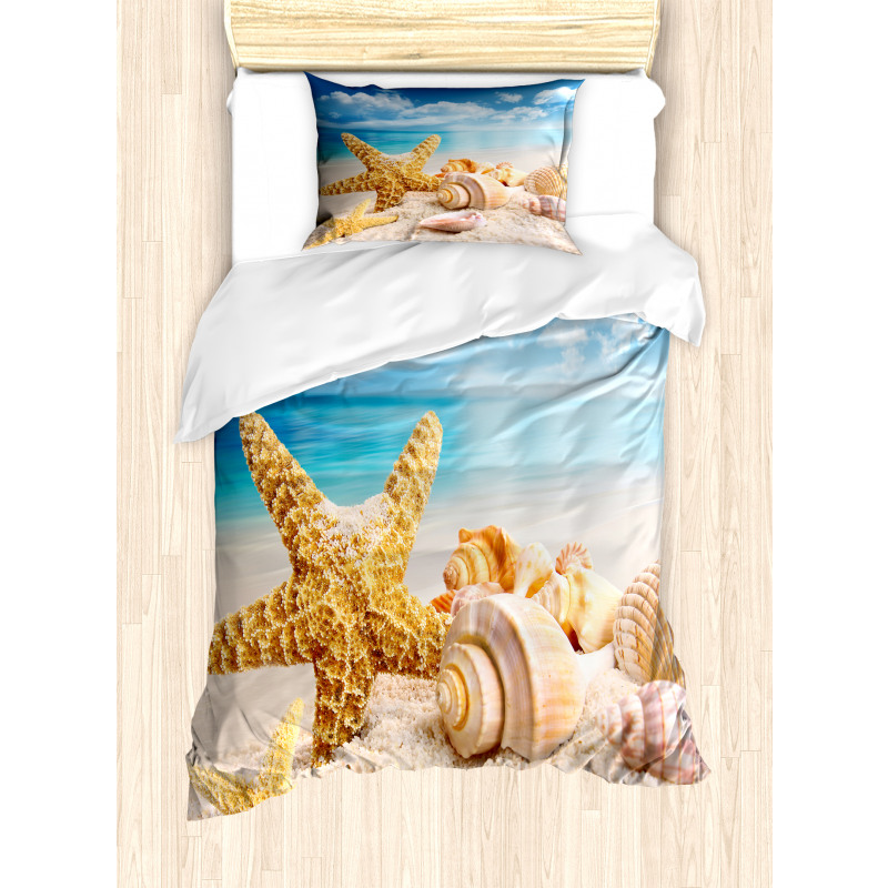 Shells on Tropic Beach Duvet Cover Set