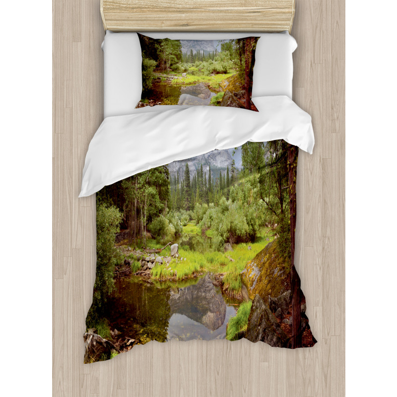Spring Forest Mountain Duvet Cover Set