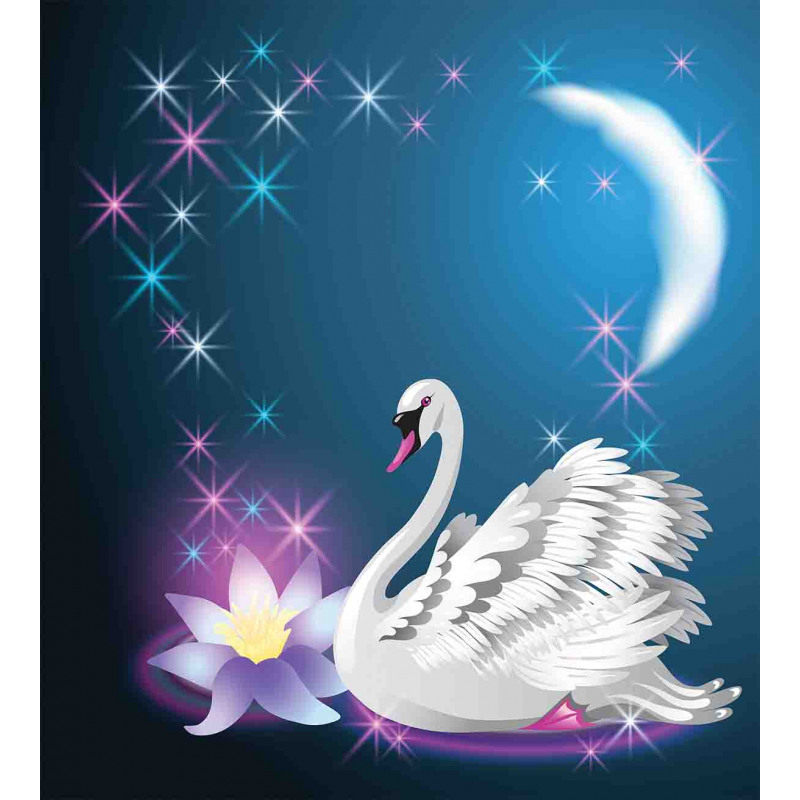 Magic Lily White Swan Duvet Cover Set