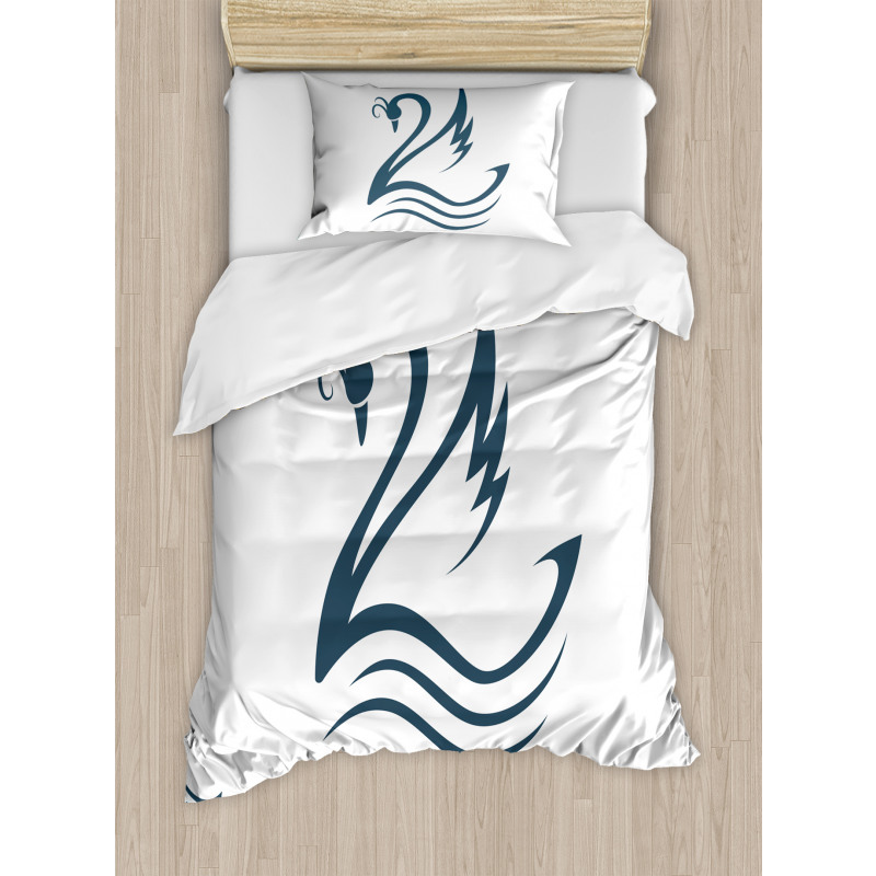 Swan with Curves Duvet Cover Set