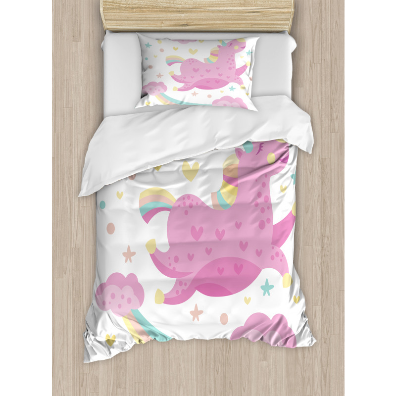 Unicorn with Star Rainbow Duvet Cover Set