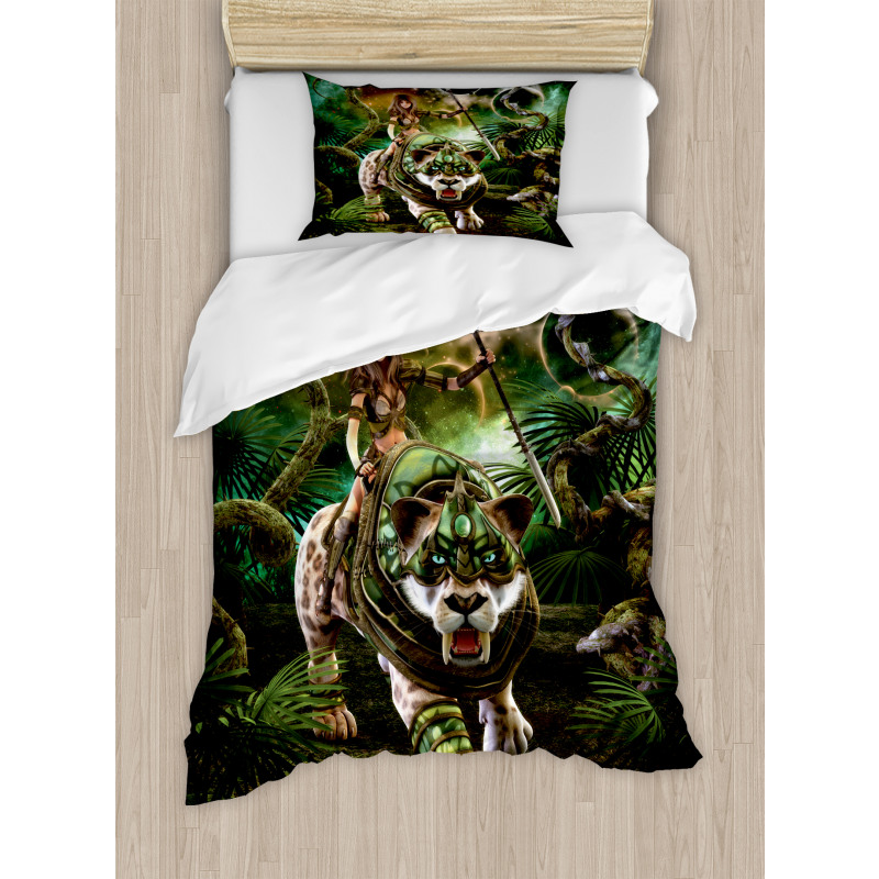 Fantasy Tiger Galaxy Duvet Cover Set