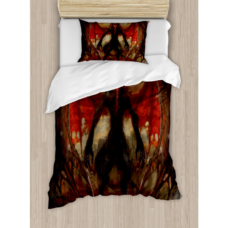 Devil Wings Flame Duvet Cover Set