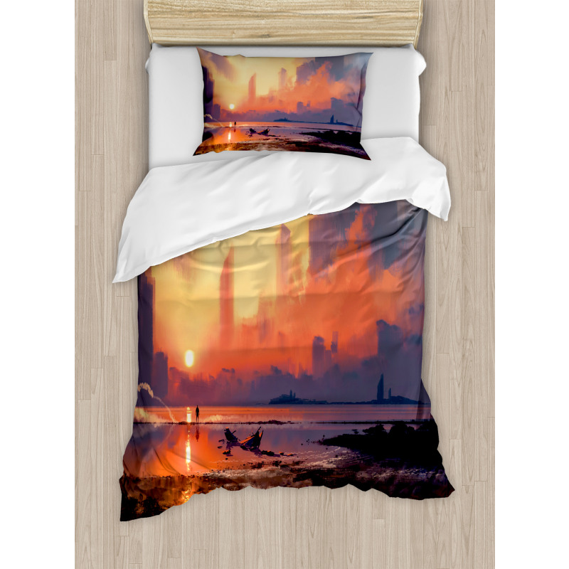 Sandy Skyscraper Duvet Cover Set