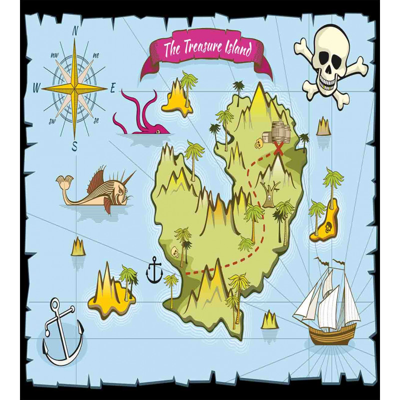 Treasure Island Skull Duvet Cover Set