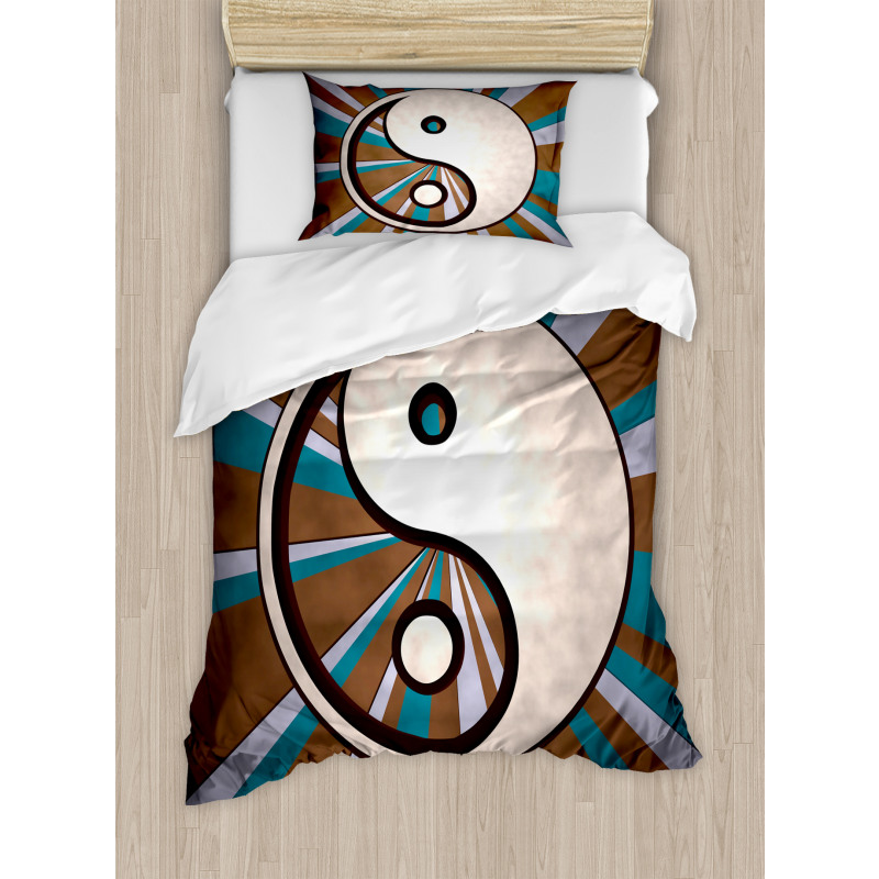 Grungy Retro Hippie Duvet Cover Set