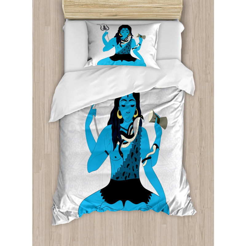 Mystic Figure in Yoga Pose Duvet Cover Set