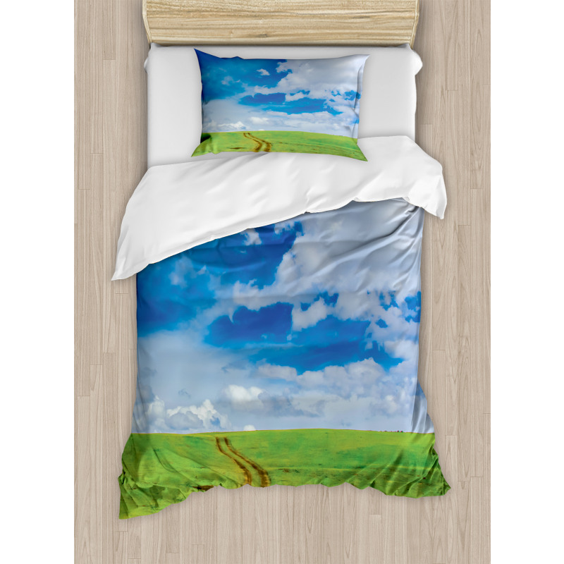 Path in Meadow Rural Duvet Cover Set