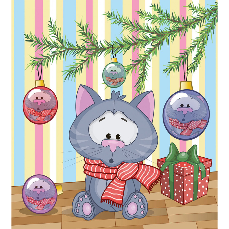 Kitten Gift and Tree Duvet Cover Set