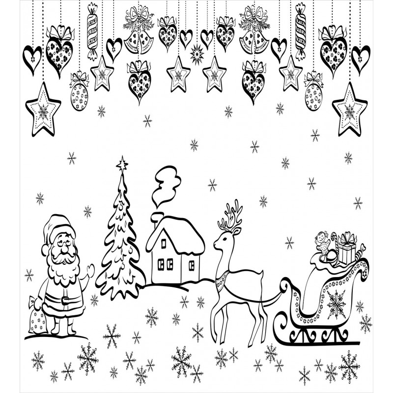 Tree Reindeer Santa Duvet Cover Set