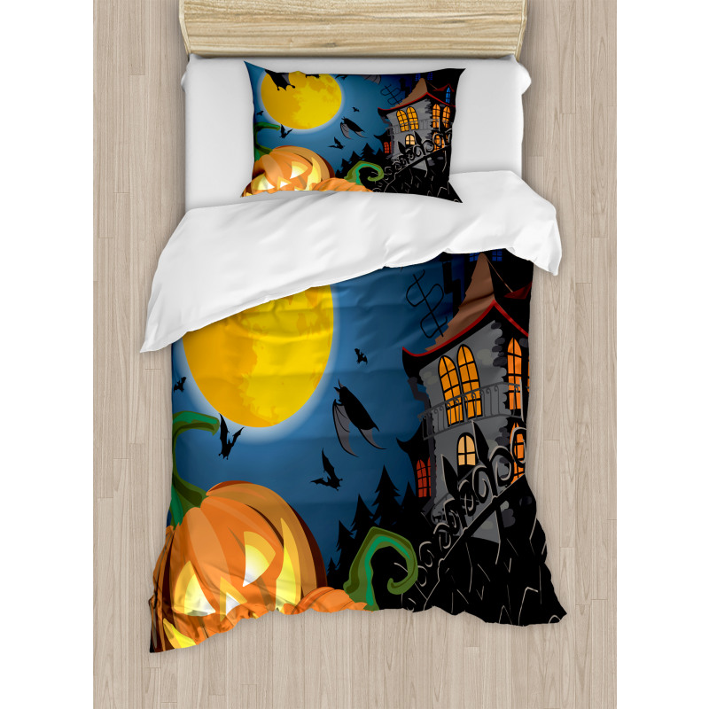 Moon Pumpkin Duvet Cover Set