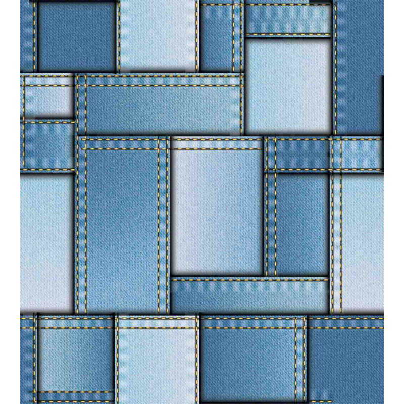 Denim Patchwork Pattern Duvet Cover Set
