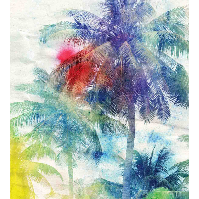 Watercolor Palm Retro Duvet Cover Set