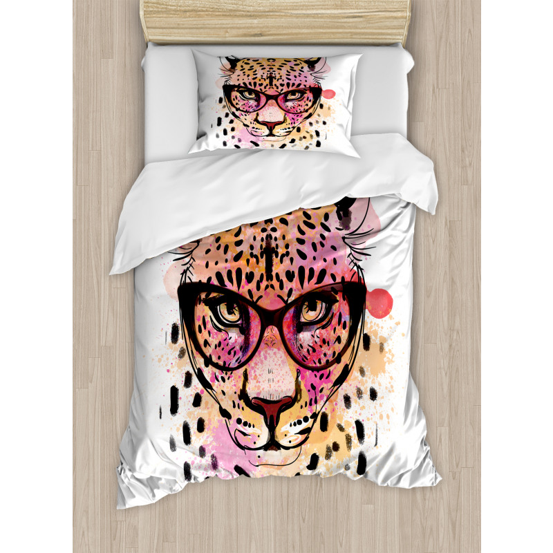 Modern Hipster Leopard Duvet Cover Set