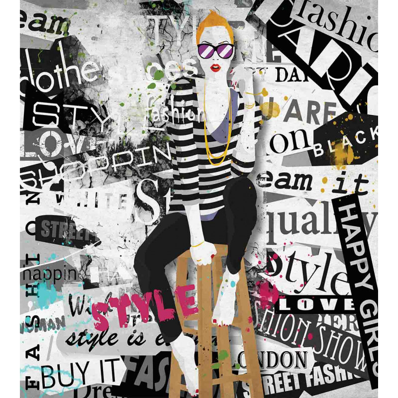 Fashion Girl Grunge Duvet Cover Set