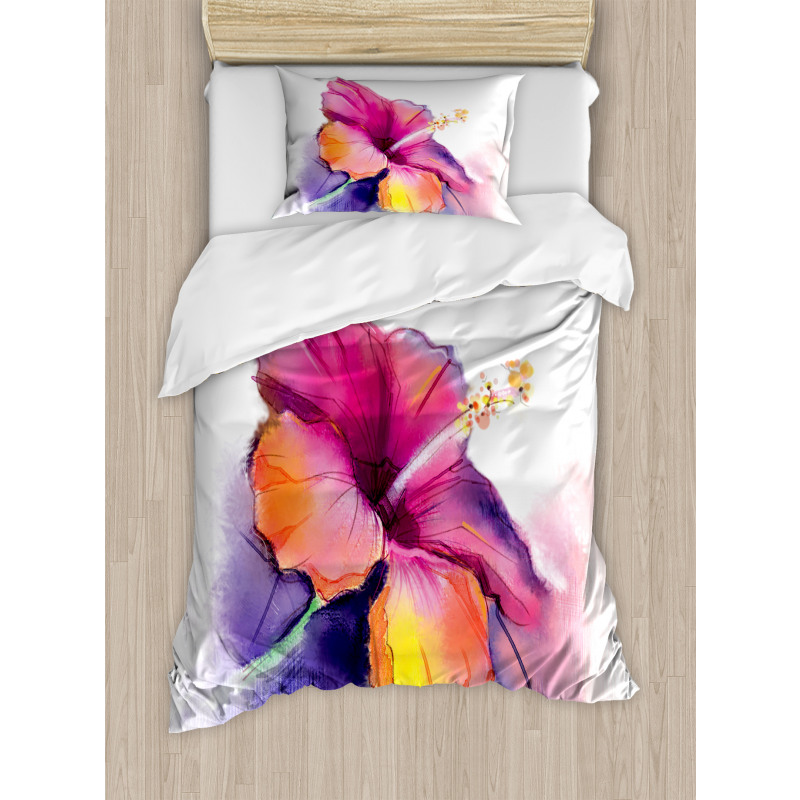 Hibiscus Flower Pastel Duvet Cover Set