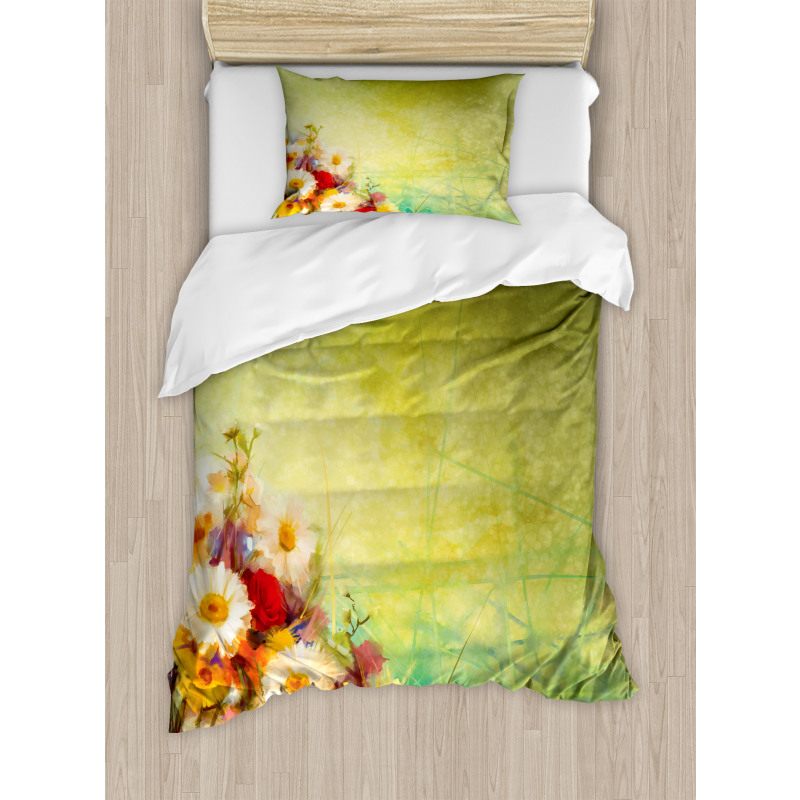 Romantic Flower Bouquet Duvet Cover Set