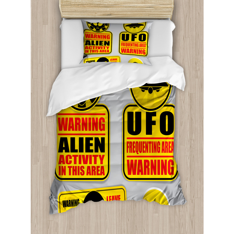 Warning Alien Danger Duvet Cover Set
