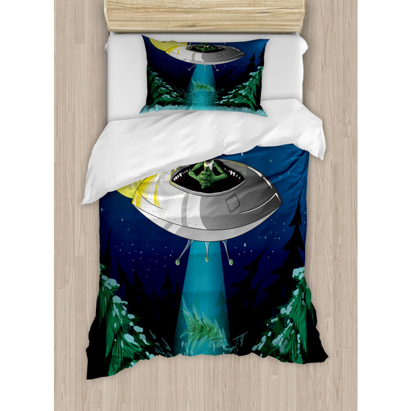 Alien Christmas Art Duvet Cover Set