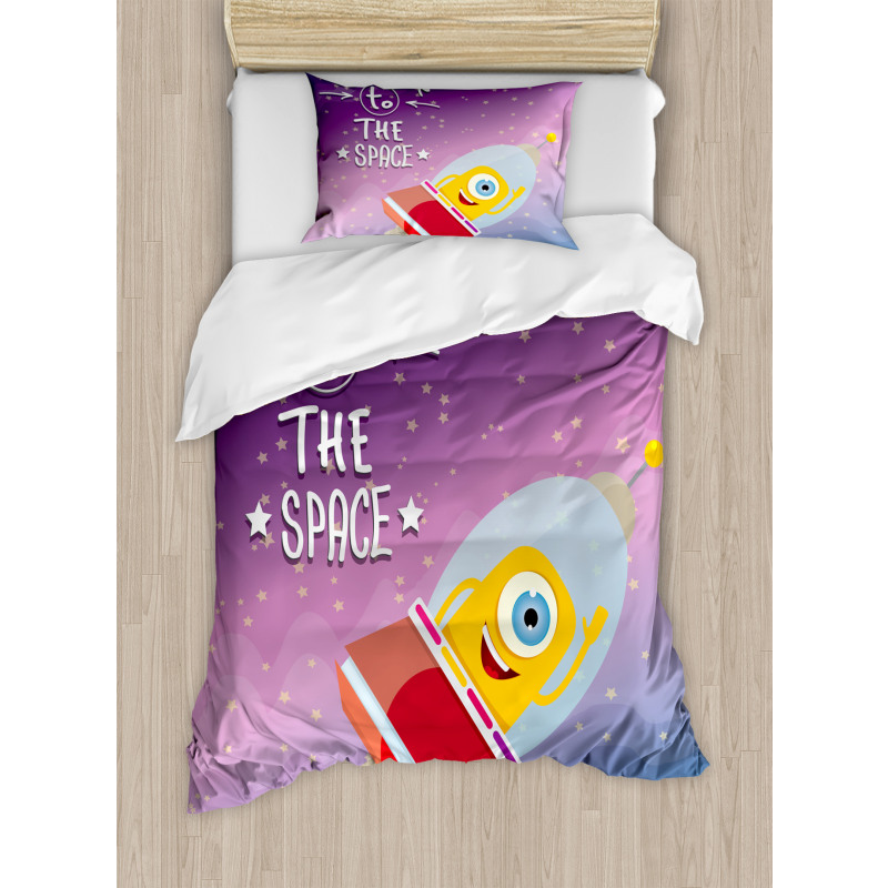 Spaceship Alien Kids Duvet Cover Set