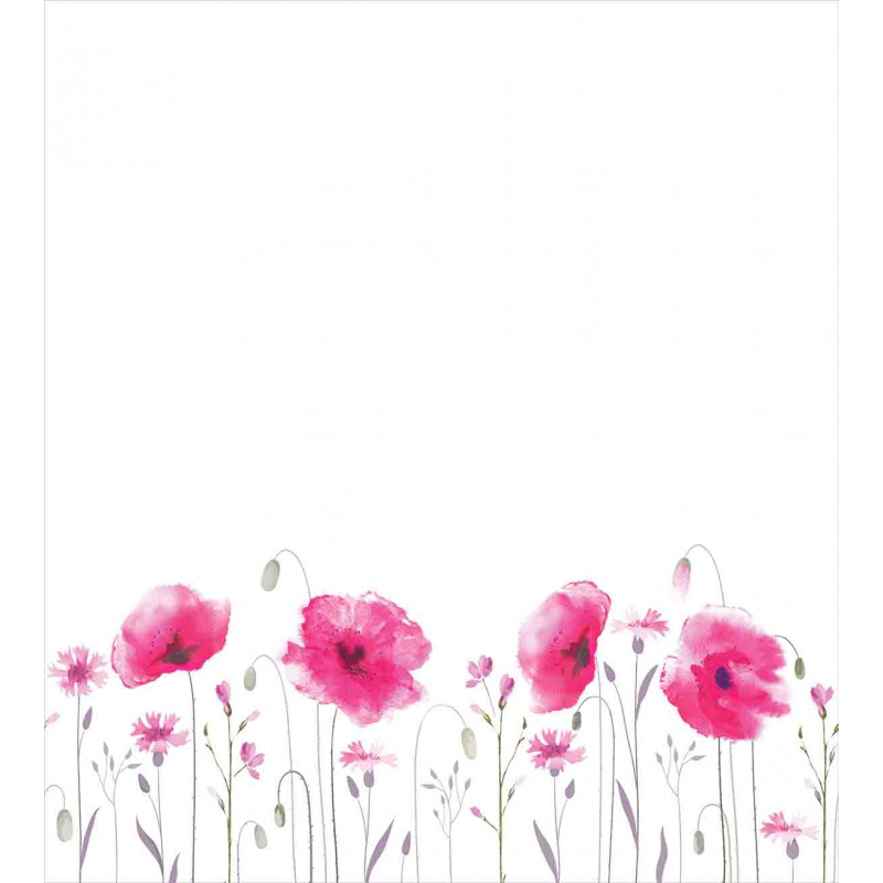 Pink Poppy Flowers Art Duvet Cover Set