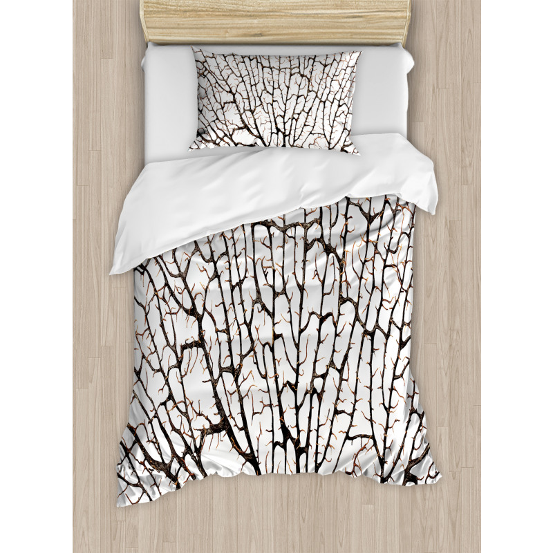 Cracked Branch Brown Duvet Cover Set