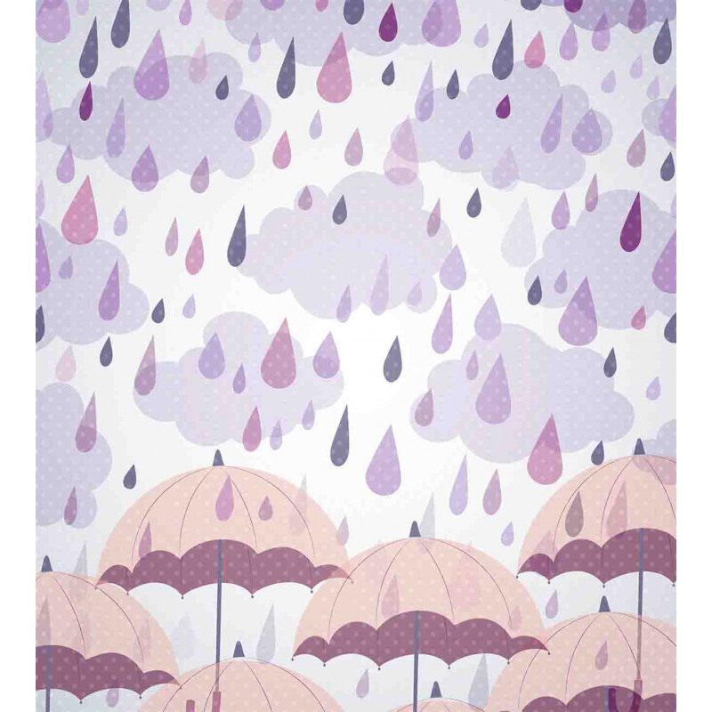 Pink Umbrellas Rain Duvet Cover Set