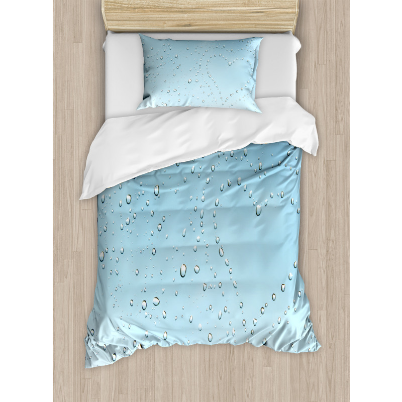 Heart from Droplets Rain Duvet Cover Set