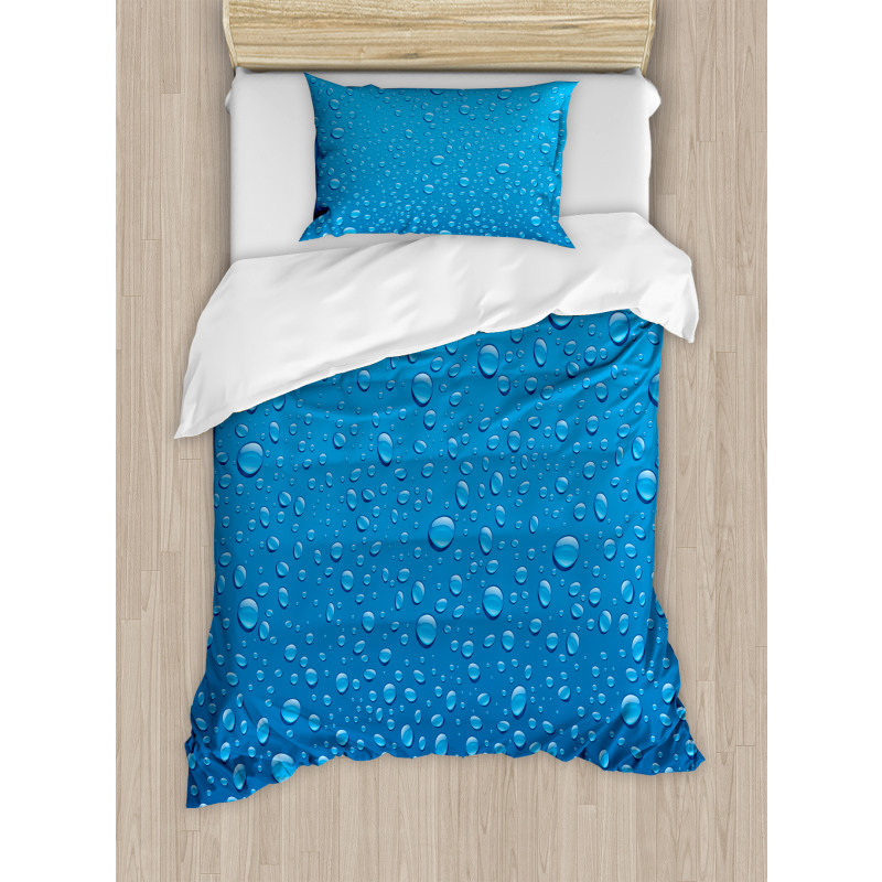 Water Drops Aquatic Rain Duvet Cover Set