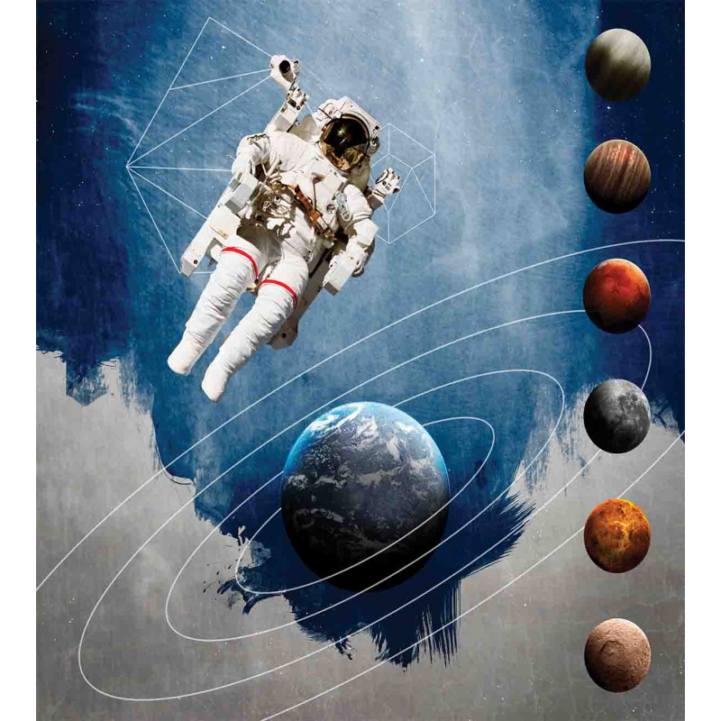 Astronaut Planets Space Duvet Cover Set