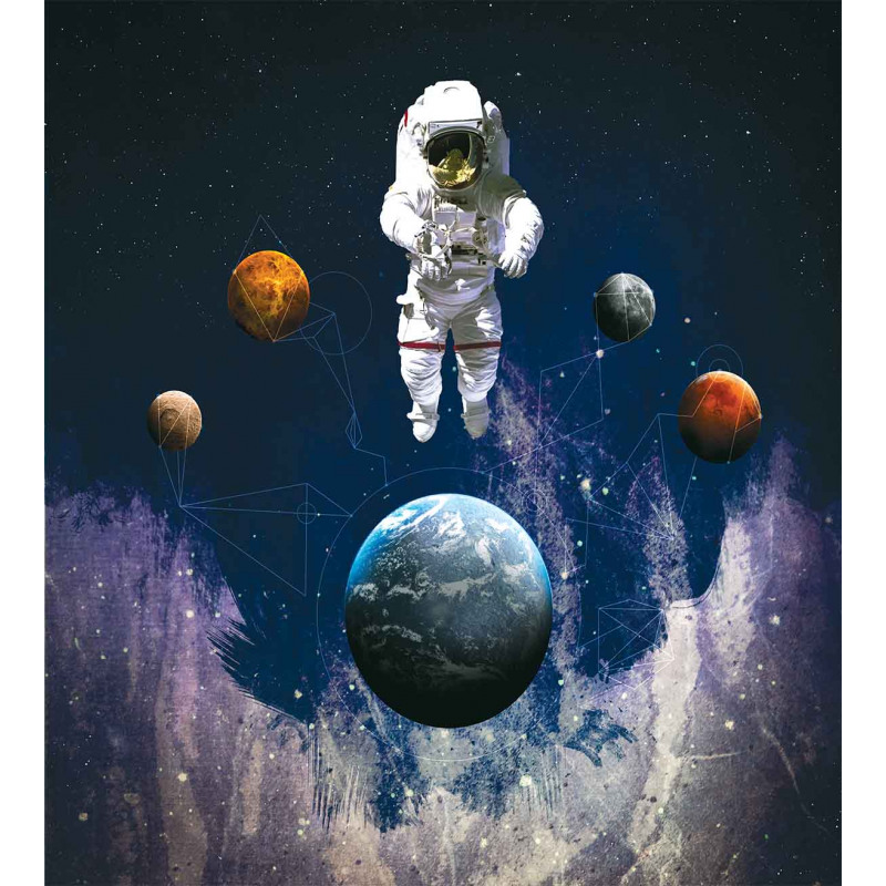 Planets Astronaut Space Duvet Cover Set