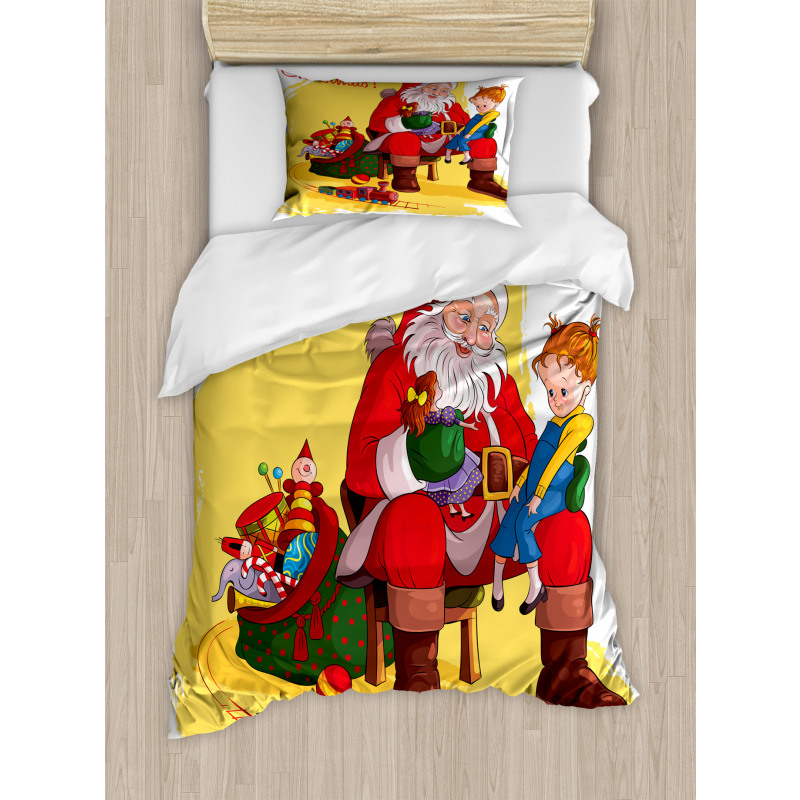 Kid and Santa Gifts Duvet Cover Set