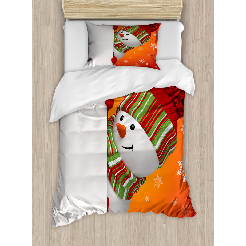 Funny Snowman Santa Duvet Cover Set