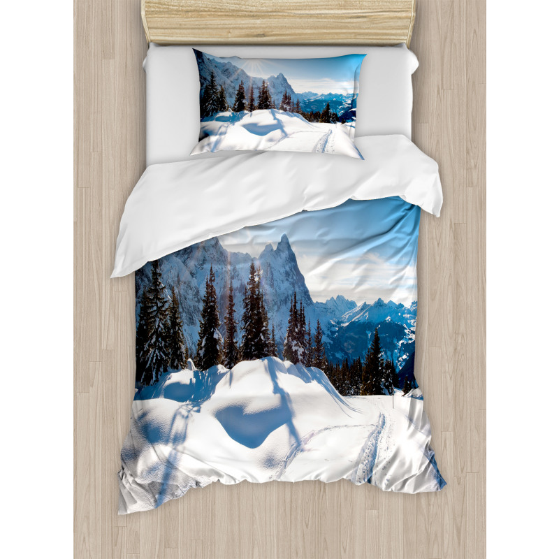 Mountain Pine Trees Duvet Cover Set