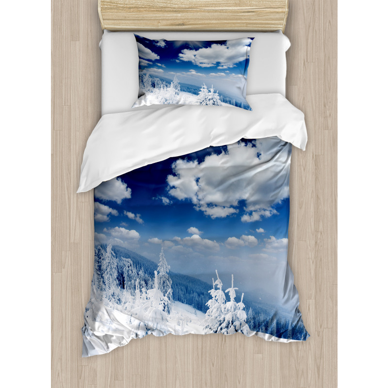 Snow Covered Trees Duvet Cover Set