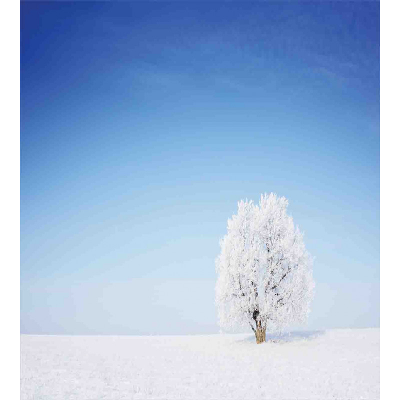 Alone Tree Snowy Field Duvet Cover Set
