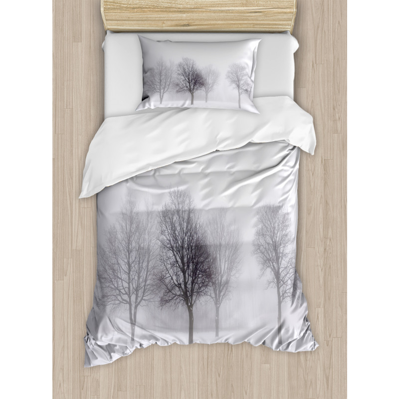 Misty Winter Scenery Duvet Cover Set