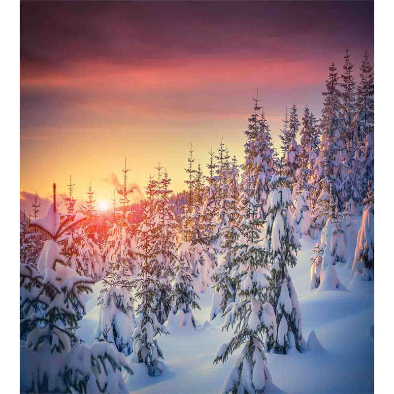 Sunrise at Wintertime Duvet Cover Set