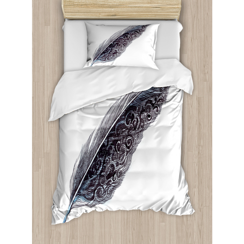 Antique Feather Pen Art Duvet Cover Set