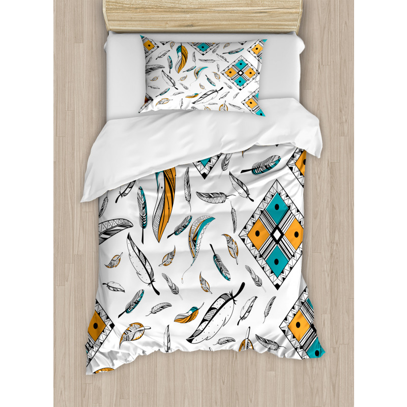 Tribal Bohemian Feather Duvet Cover Set