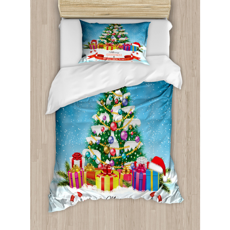 New Year Theme Boxes Duvet Cover Set