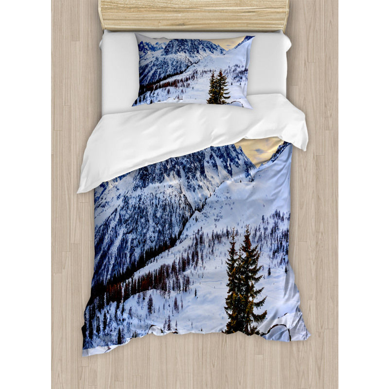 Snowy Mountain Winter Duvet Cover Set