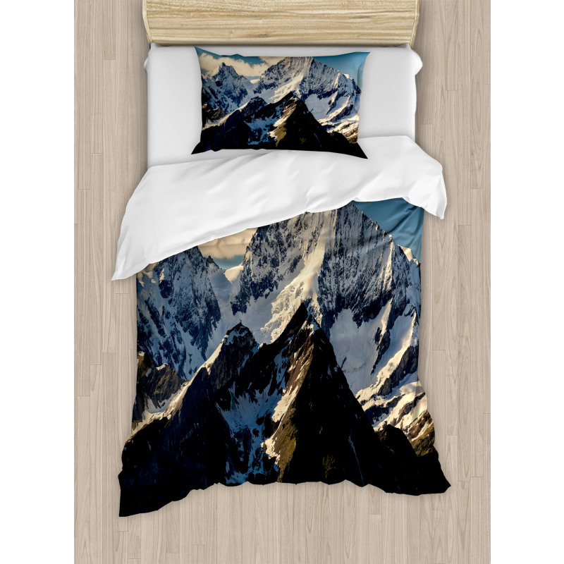 View of Alps Mountain Duvet Cover Set