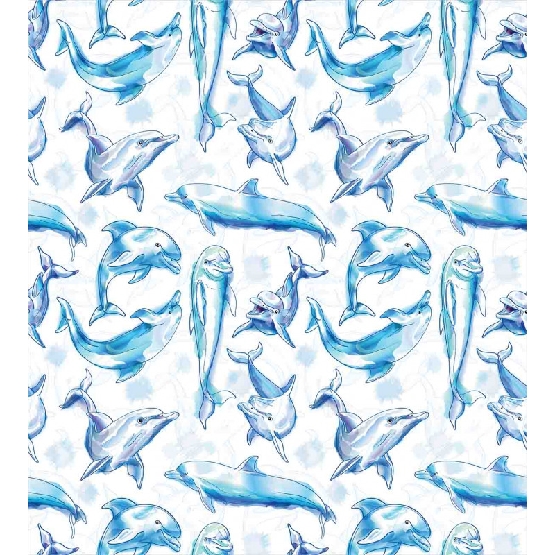 Sketch of Dolphins Duvet Cover Set