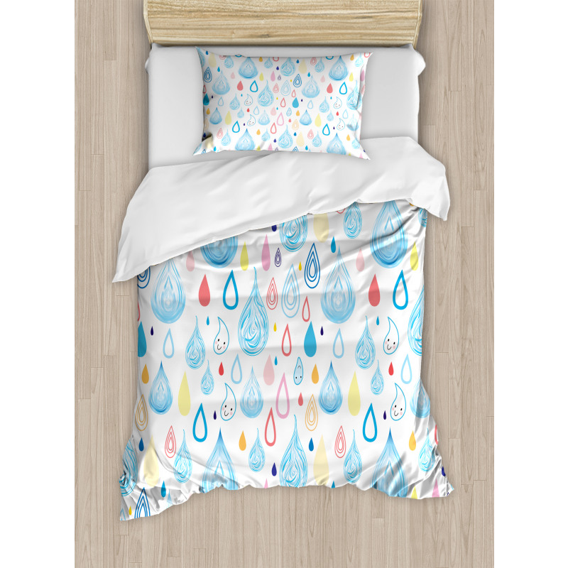 Funny Raindrop Autumn Duvet Cover Set