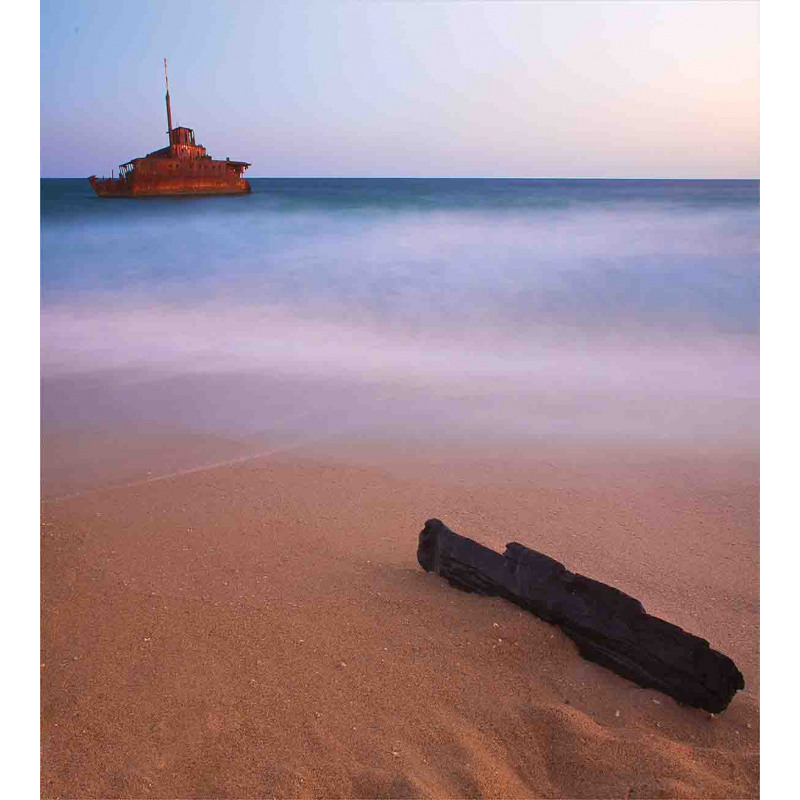 Shipwreck on Sea Dusk Duvet Cover Set